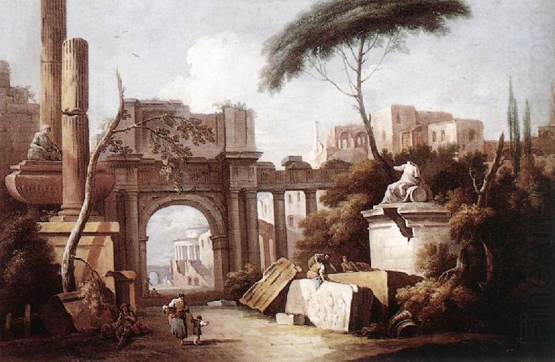 ZAIS, Giuseppe Ancient Ruins with a Great Arch and a Column china oil painting image